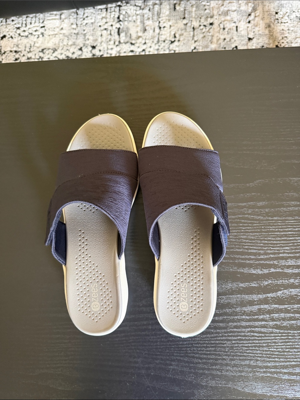 Bzees Women's Navy blue Slide Sandals - Easy Slip-On Comfort